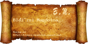 Blázsi Magdolna névjegykártya